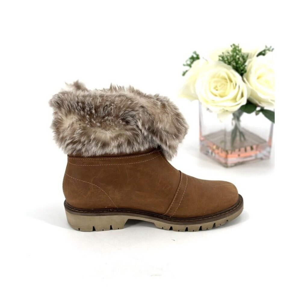 Caterpillar CAT Womens Flurry Ankle Boots Size 6 Booties Tan Leather Waterproof - Picture 5 of 11